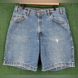 Vintage 90’s Levi’s Brown Tab Distressed Jean Shorts Jorts Men’s Size 34